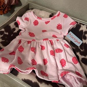 Cat & Jack Pink Strawberry Dress with bloomers